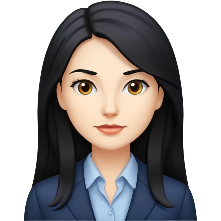 Business woman caucasian long black hair girl emoji