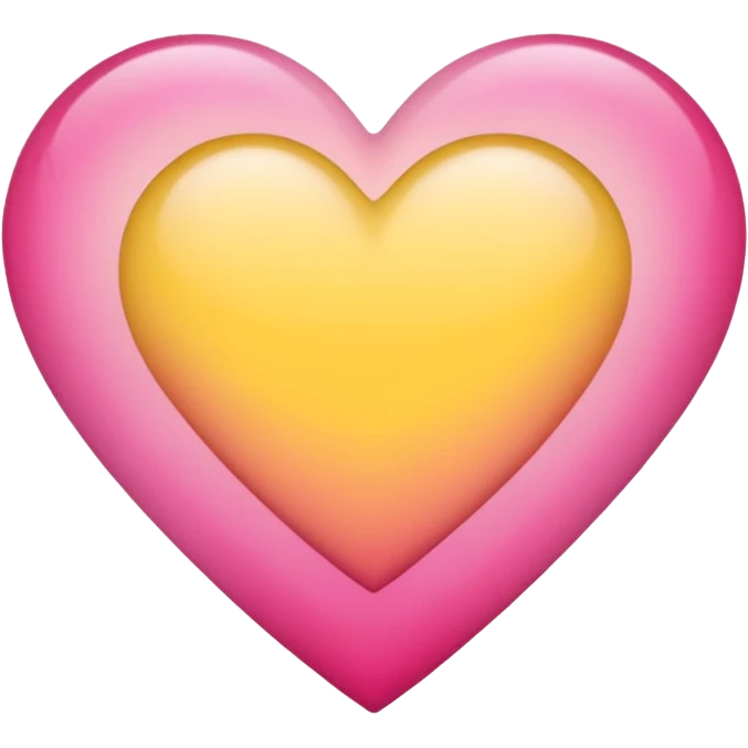 Yellow to pink ombré heart emoji
