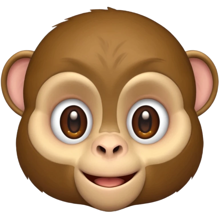 Cute 2.5D shading Graphics. Front View Monkey. emoji
