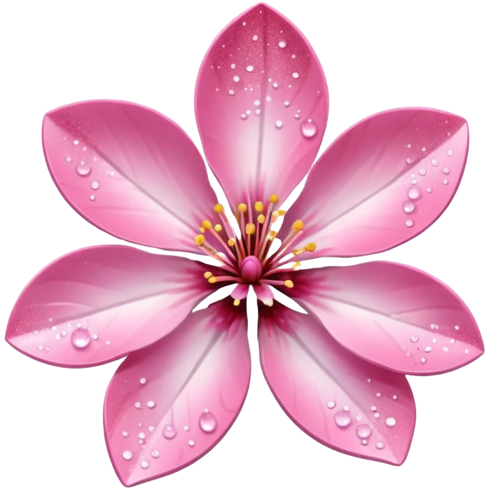 Stylized pink glitter cherry blossom flower (sakura) emoji