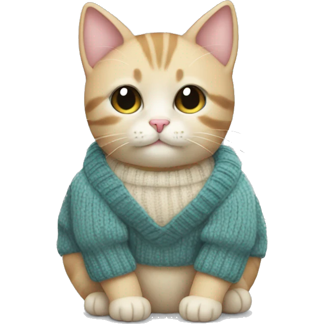 cute cat wearing a sweater emoji