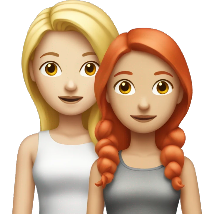 blonde girl and red-headed girl emoji