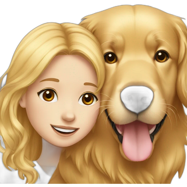 Golden retriever with girl emoji