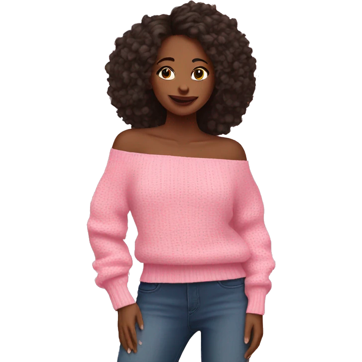 Pink off the shoulder sweater emoji