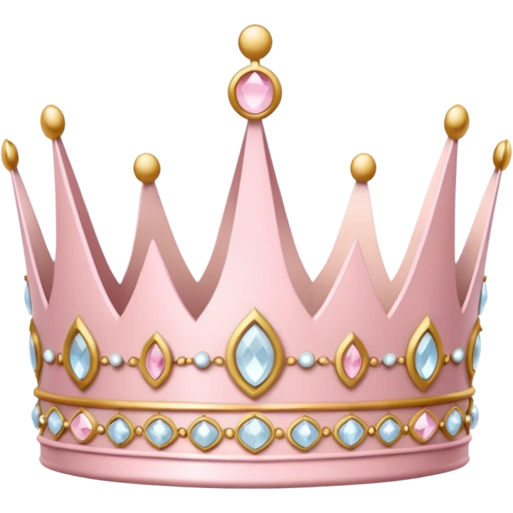 White and pastel pink crown emoji