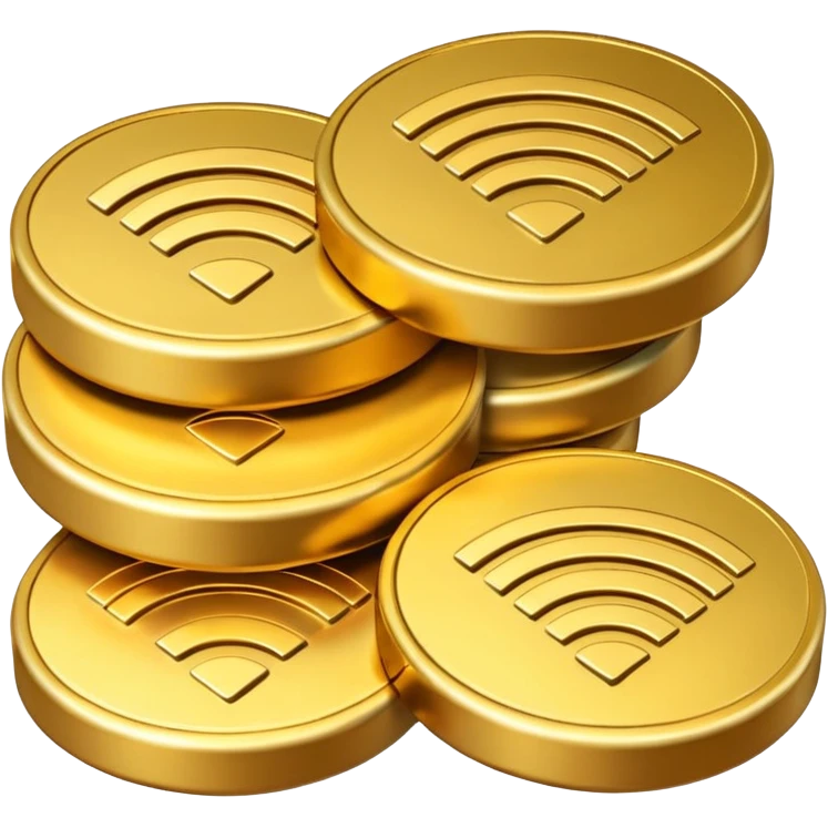 wifi coin stack emoji