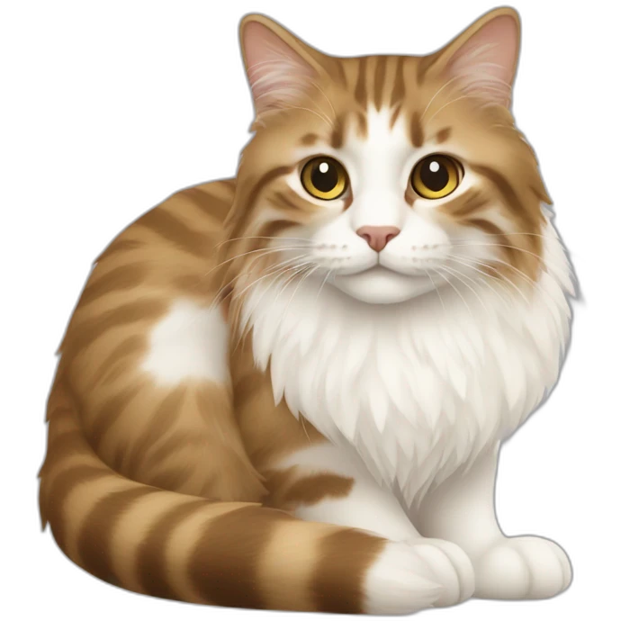 Norwayjan Forest cat white lightbrown emoji