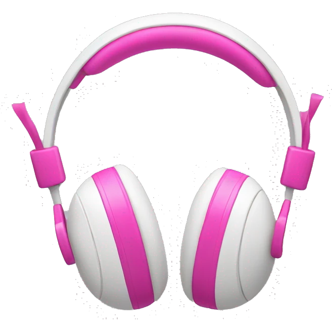 white headphones with pink bows on the sides emoji