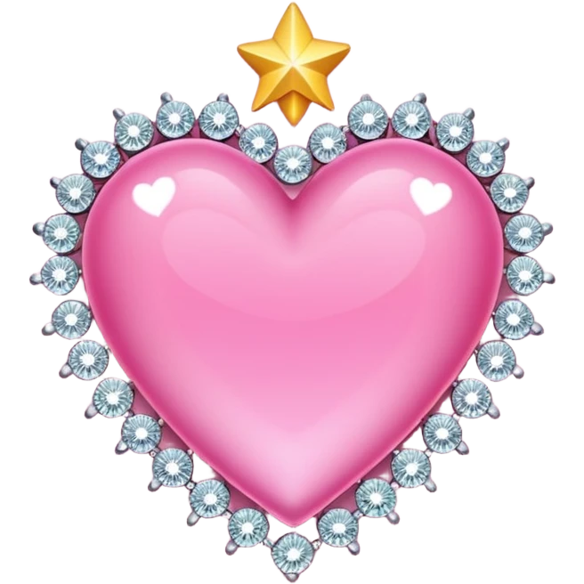 Corazón rosa con estrellitas y brillitos emoji