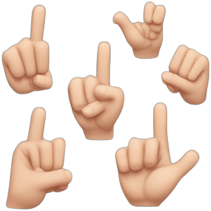the three middle fingers up and the pinky and the thumb down emoji