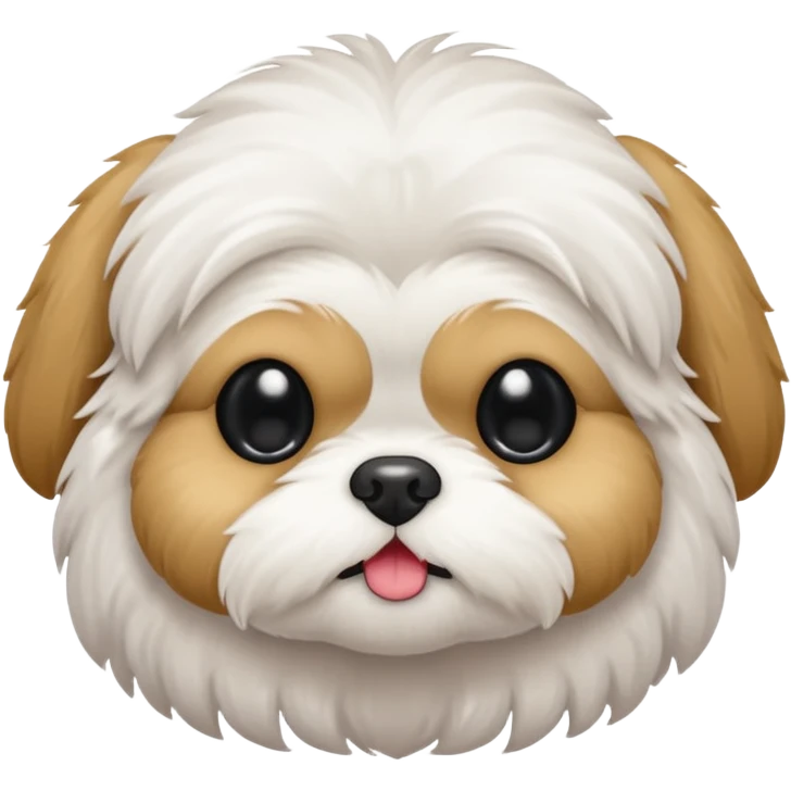 white shitzu with one black eye  emoji