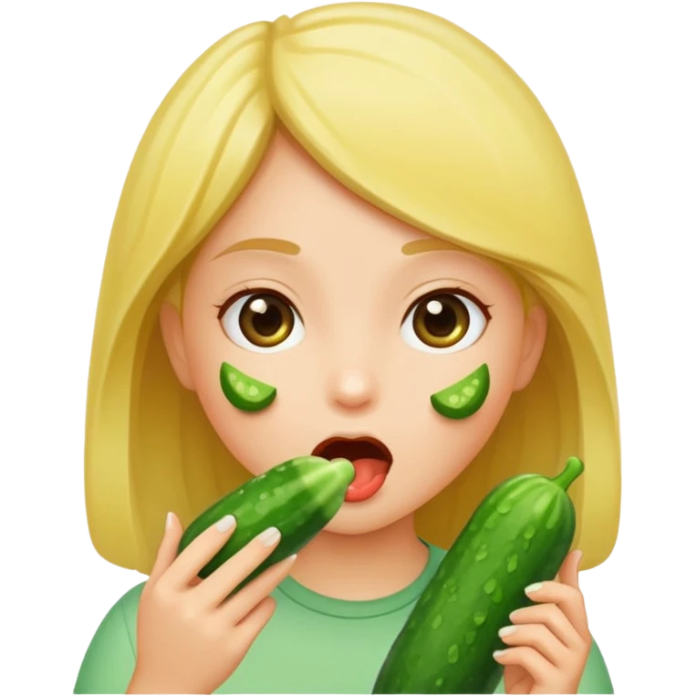 Girl sucking cucumber emoji