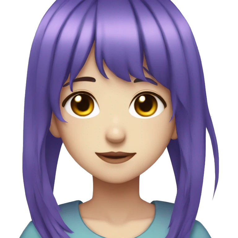 anime girl purple blue hair emoji
