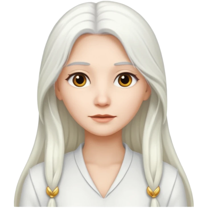 The Good Witch from The Land of Oz with long white hair, white outfit emoji