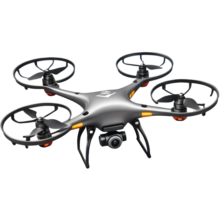 An icon showing a racing quadcopter drone in the foreground, flying at high speed through a course filled with obstacles and checkpoints. Other drones zoom in the background over a dynamic landscape. Transparent background highlights the thrill and precision of drone racing. emoji