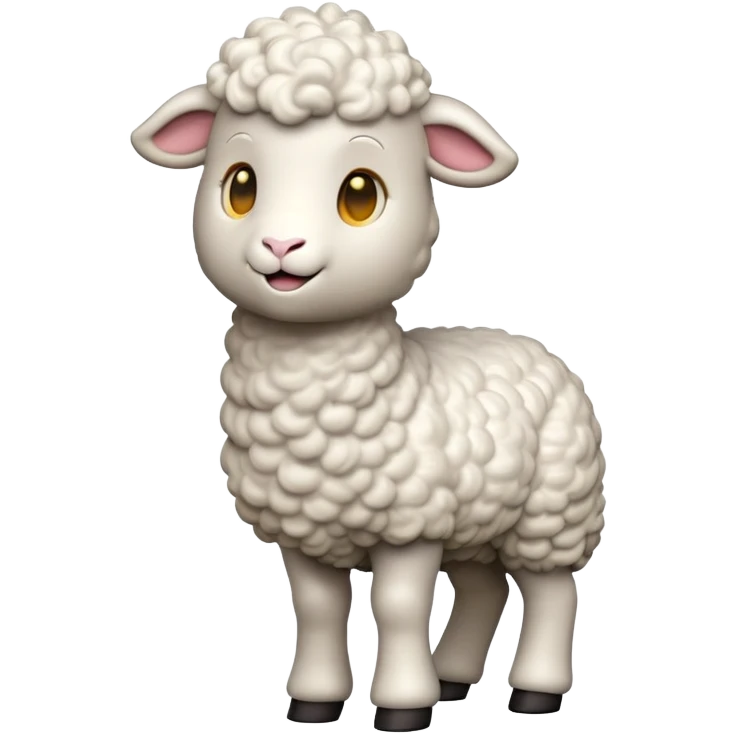 cinematic-[lamb]-realistic-full-body-standing-emoji,-tail-flicking-lazily,-head-tilted-dramatically,-curly-[white]-fur,-simplified-yet-realistic-focused-features,-highly-detailed,-glowing-with-an-almost-sarcastic-glow emoji