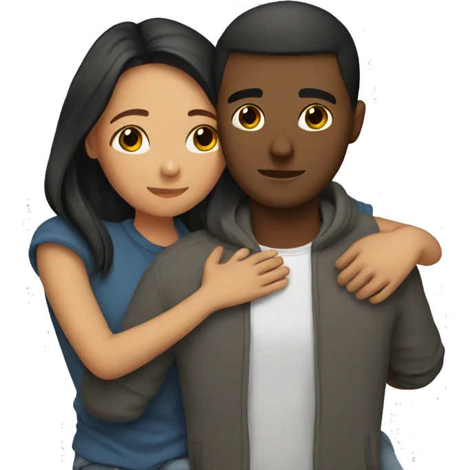 Boyfriend girlfriend hugging  emoji