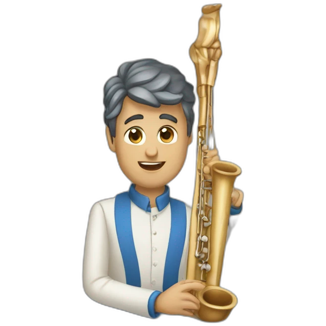 Cantor caneta azul emoji