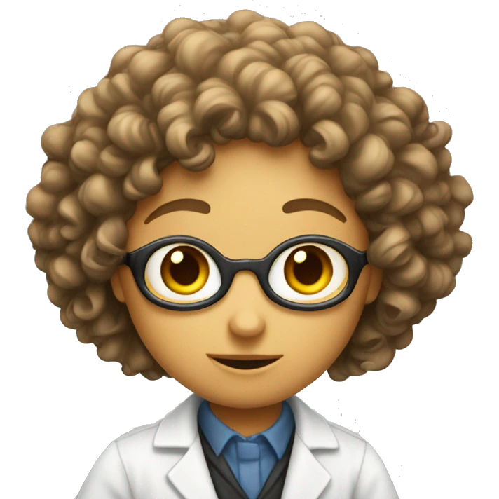 Curly cientific and investigator girl  emoji