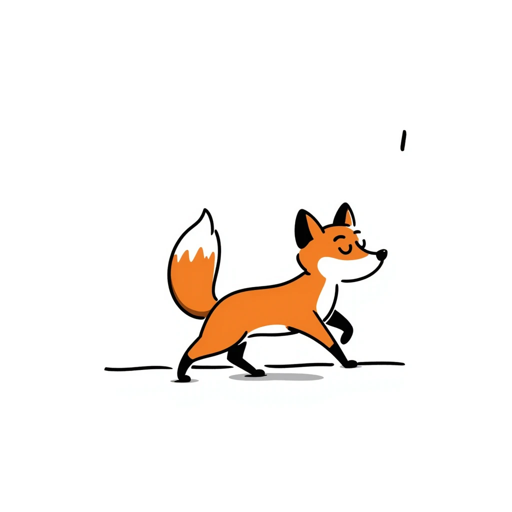 fox running with tail high emoji