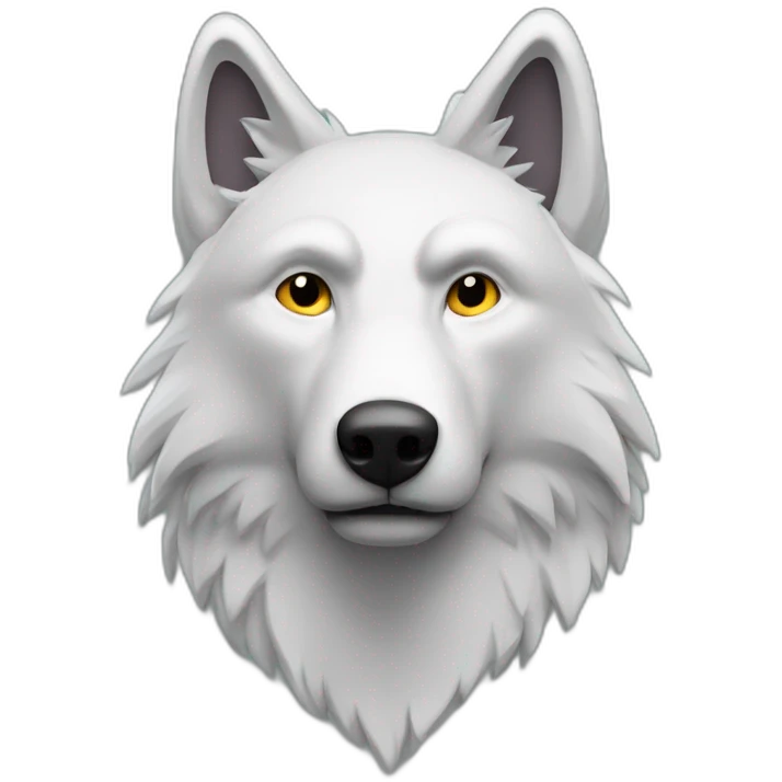 un loup avec taches viollettes emoji
