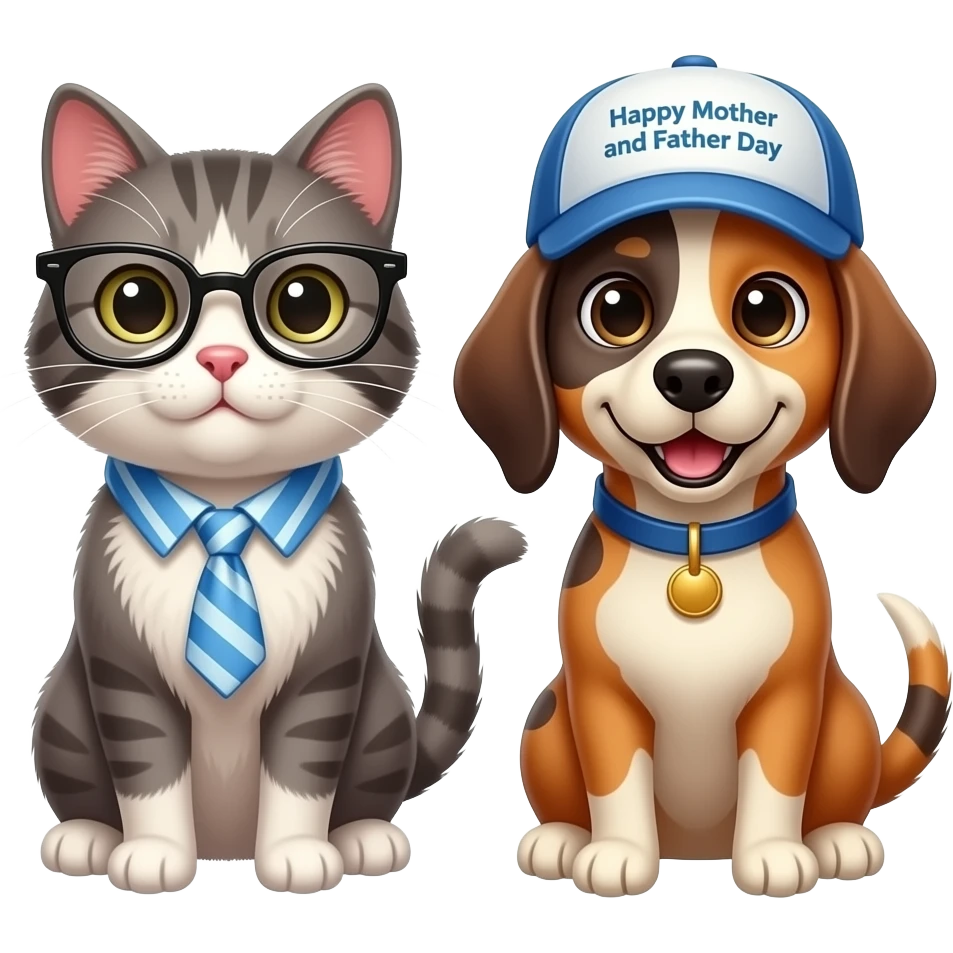 😺👓🐶🧢 Happy mother and father day emoji