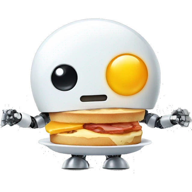 robot with breakfast emoji