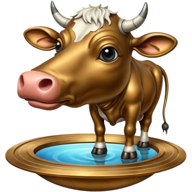 saturn planet with human feet with cow head emoji