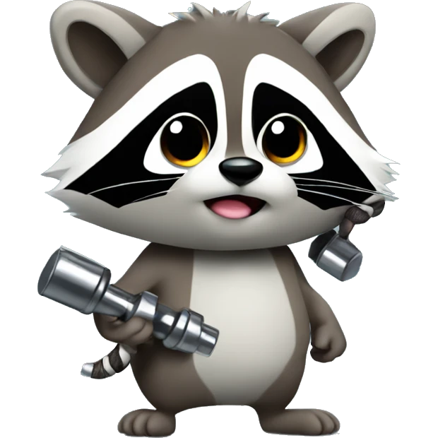 A racoon with dumbels emoji