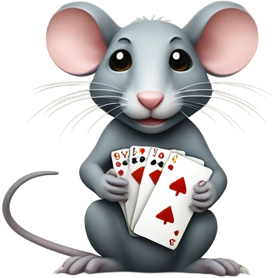 Rat on river with two poker cards  emoji