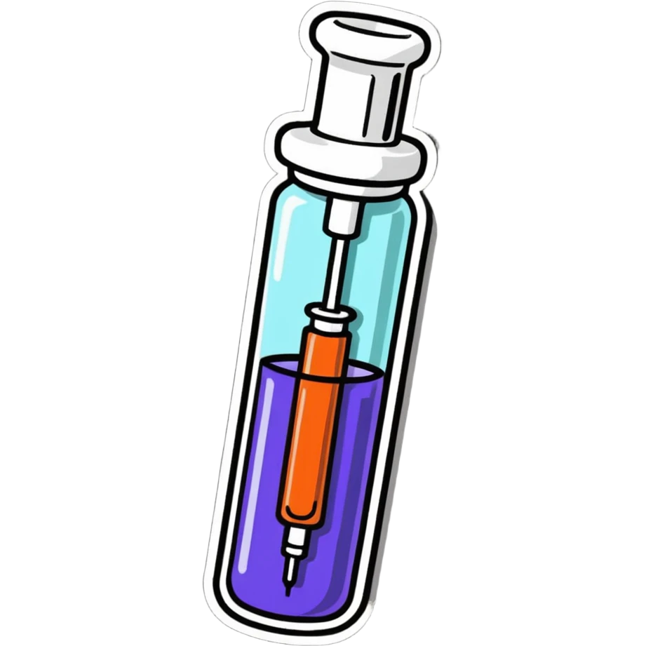 syringe, cartoonish sticker style emoji