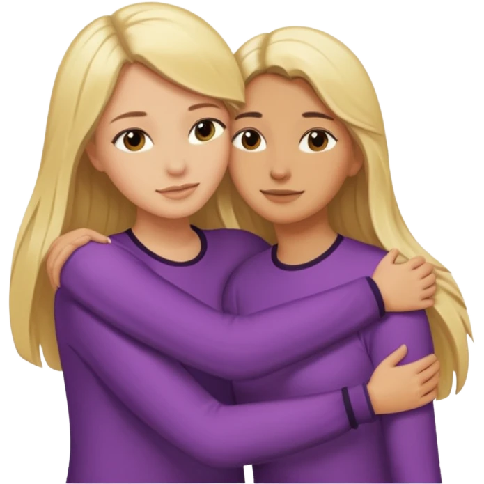 Surprisingly goofy once they open up. Strong, loyal, and incredibly supportive — but still hates wasting time. one woman with long hair hugging another woman with short  dark hair emoji