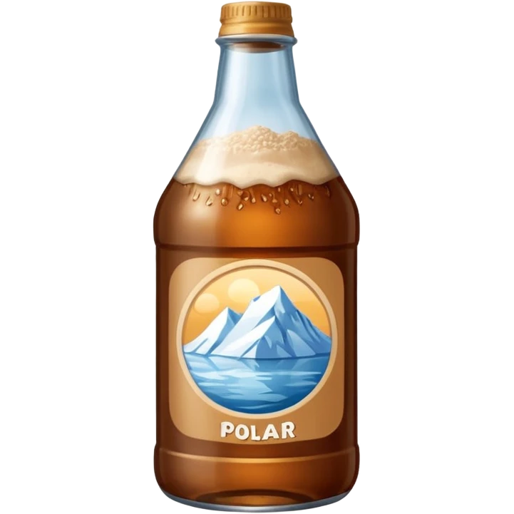 generates a sticker of a "Maltin Polar" malt bottle with a transparent background emoji
