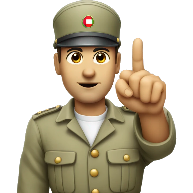 italian soldier pointing at you with hand emoji