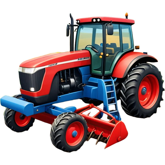 An icon representing a farming simulator, with a detailed tractor plowing fields under a bright sky. The design includes farming tools, crops, and barns, symbolizing the immersive experience of managing a farm. Transparent background emphasizes the peaceful yet hardworking nature of the game. emoji