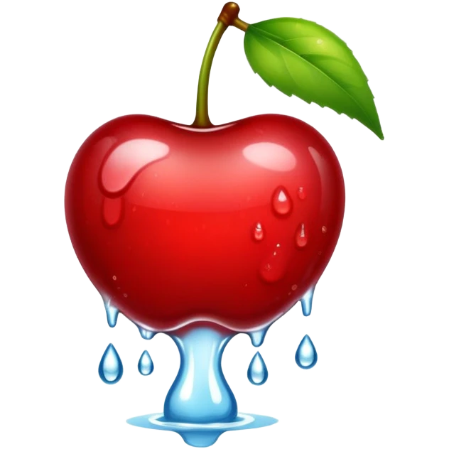 Wet cherry leaking water emoji