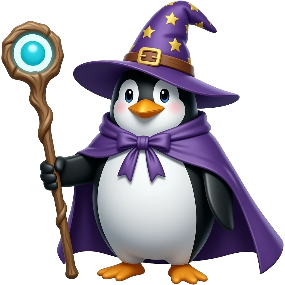 Penguin Wizard emoji