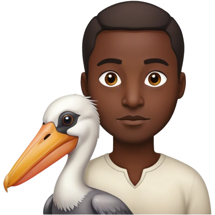 Black man and pelican emoji