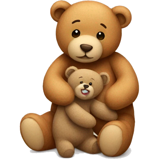 Teddy hugging another teddy emoji