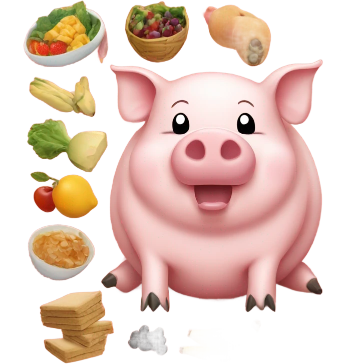 A pig eating a feast  emoji