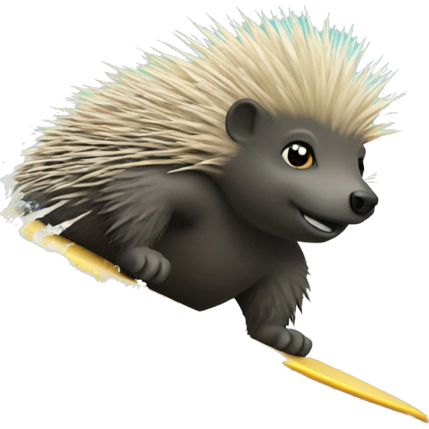Porcupine surfing  emoji
