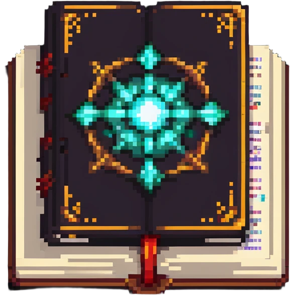 Fantasy spell book with glowing pages emoji