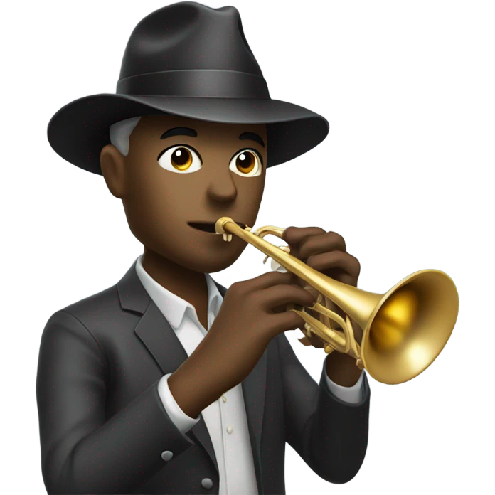 musician with fedora playing trumpet  emoji