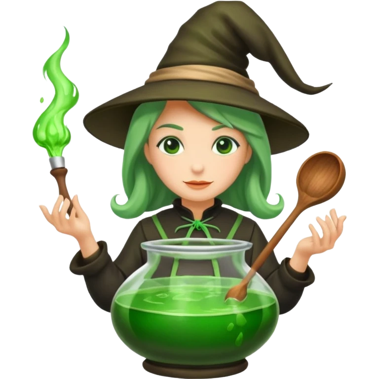green witch cooking potion emoji