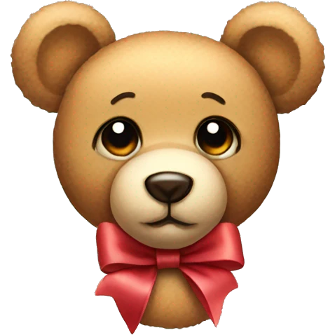 Teddy bear with a bow emoji