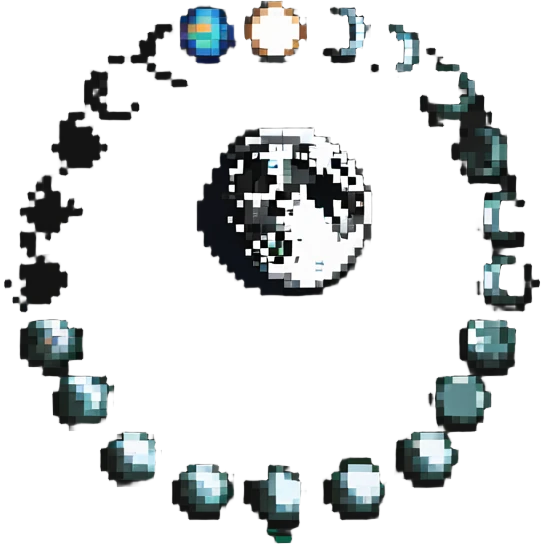 moon phases throughout a month cycle emoji