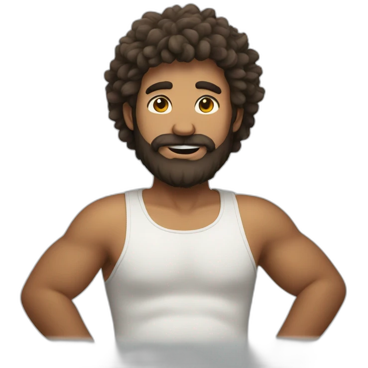 hairy man with belly emoji