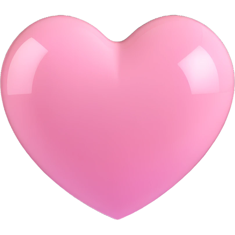 light pink heart, glossy emoji