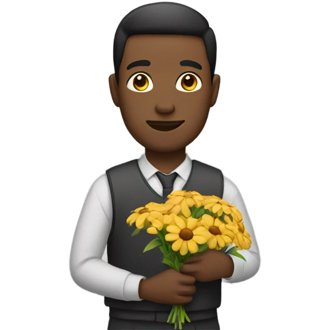 Man holding flowers  emoji