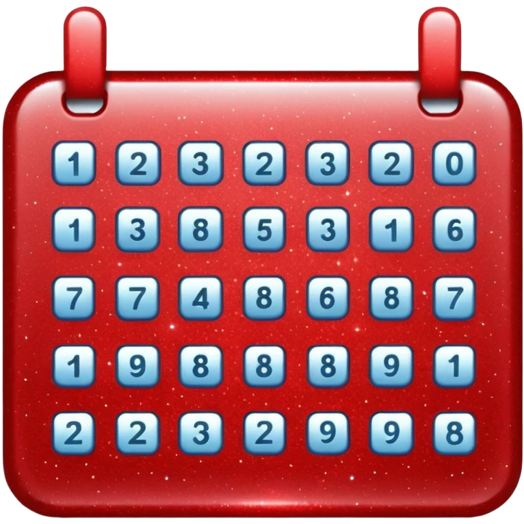 red glitter calendar emoji